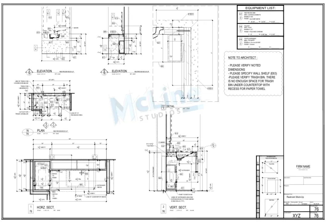 Millwork shop drawings