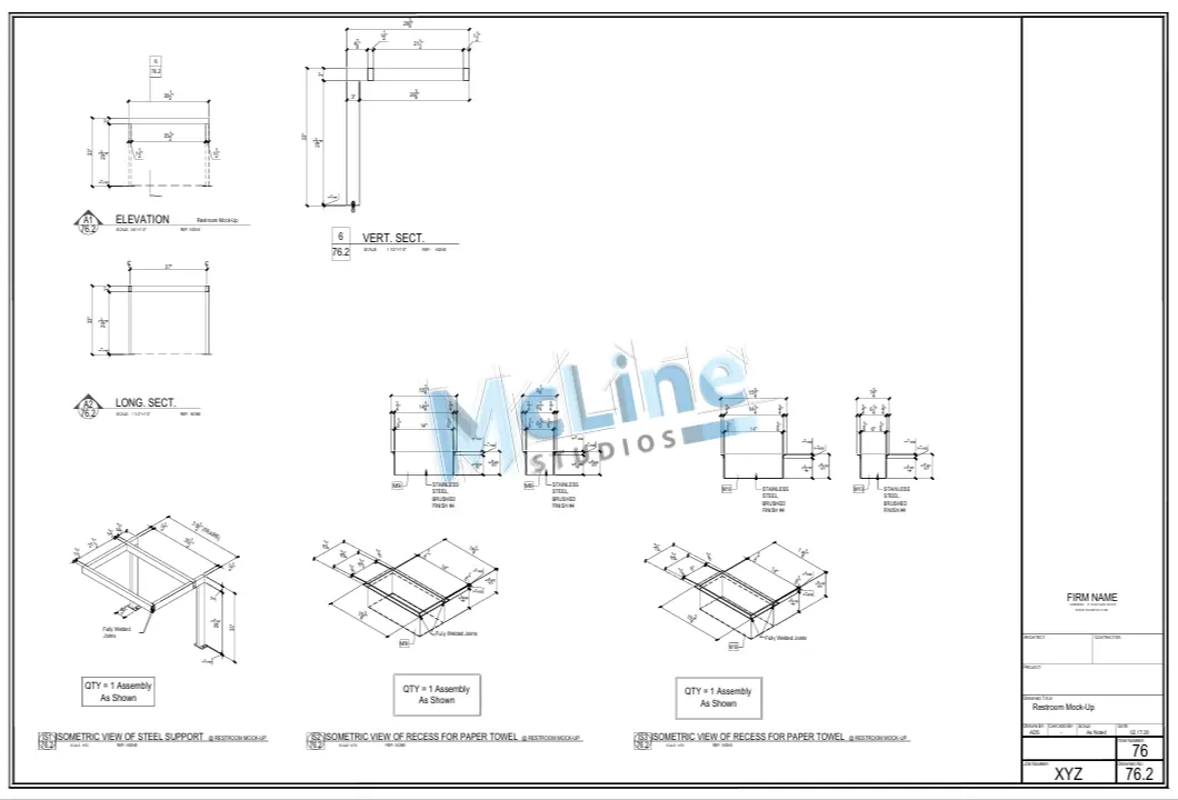 Millwork shop drawings